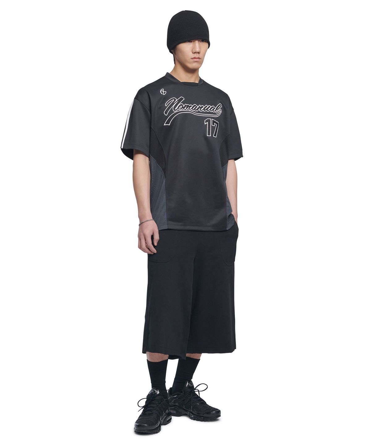 노매뉴얼(NOMANUAL) SWEEP BASEBALL JERSEY - CHARCOAL