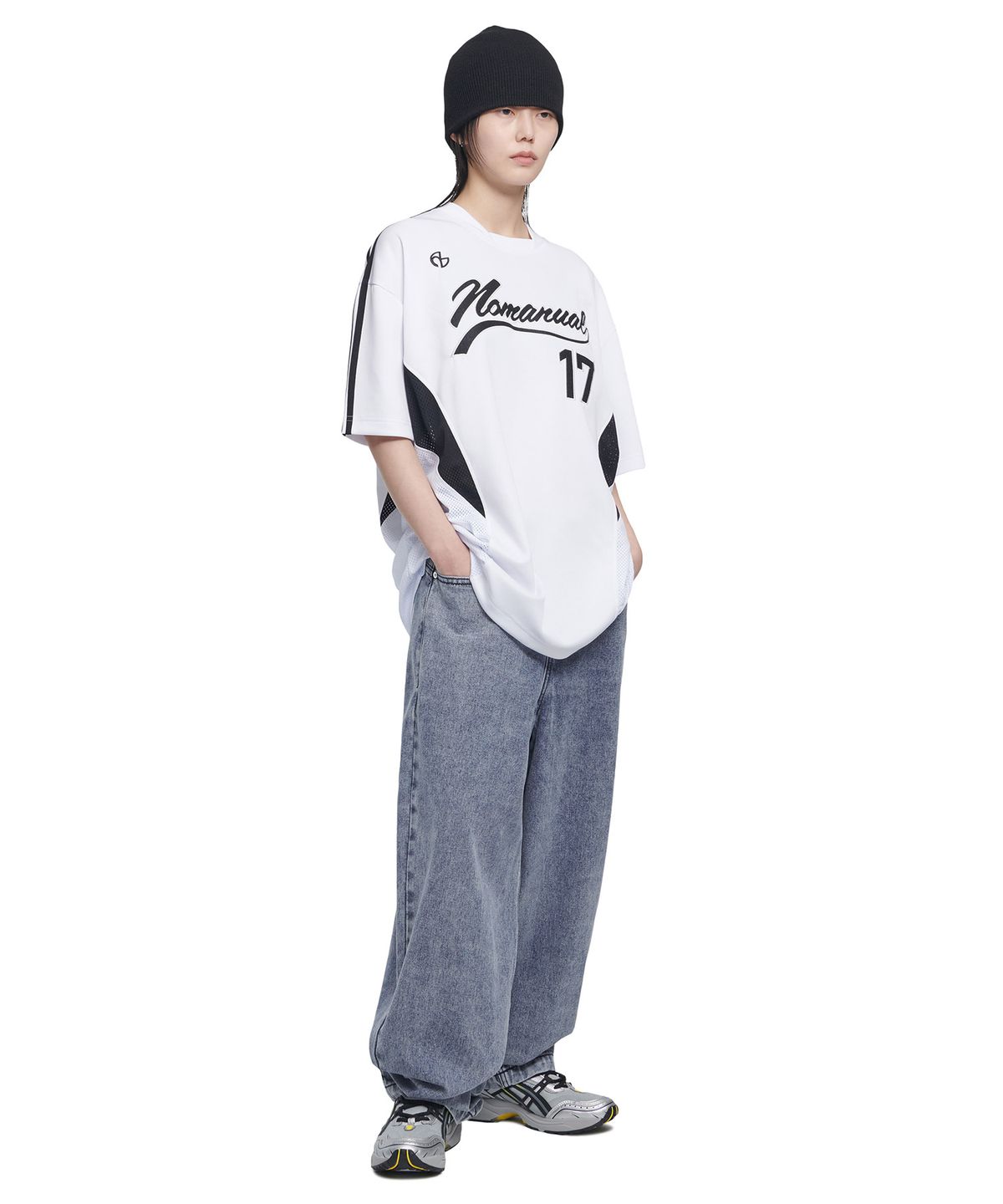 노매뉴얼(NOMANUAL) SWEEP BASEBALL JERSEY - WHITE