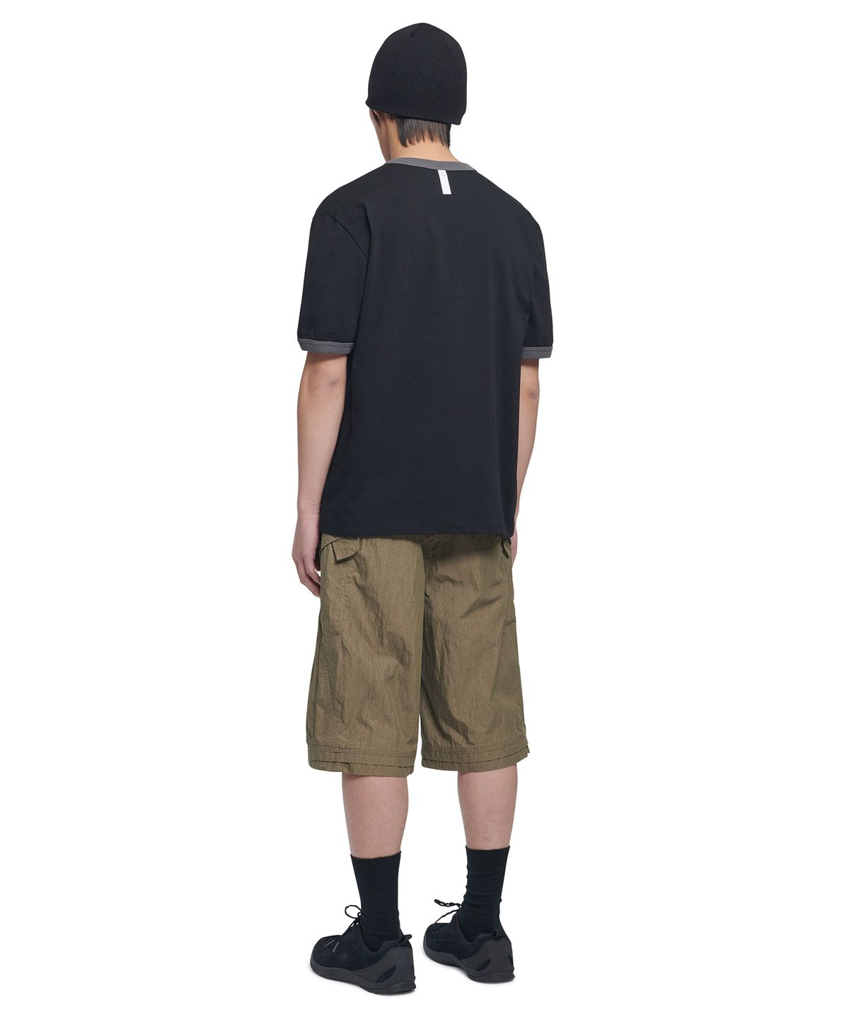 노매뉴얼(NOMANUAL) N.D RINGER T-SHIRT - BLACK