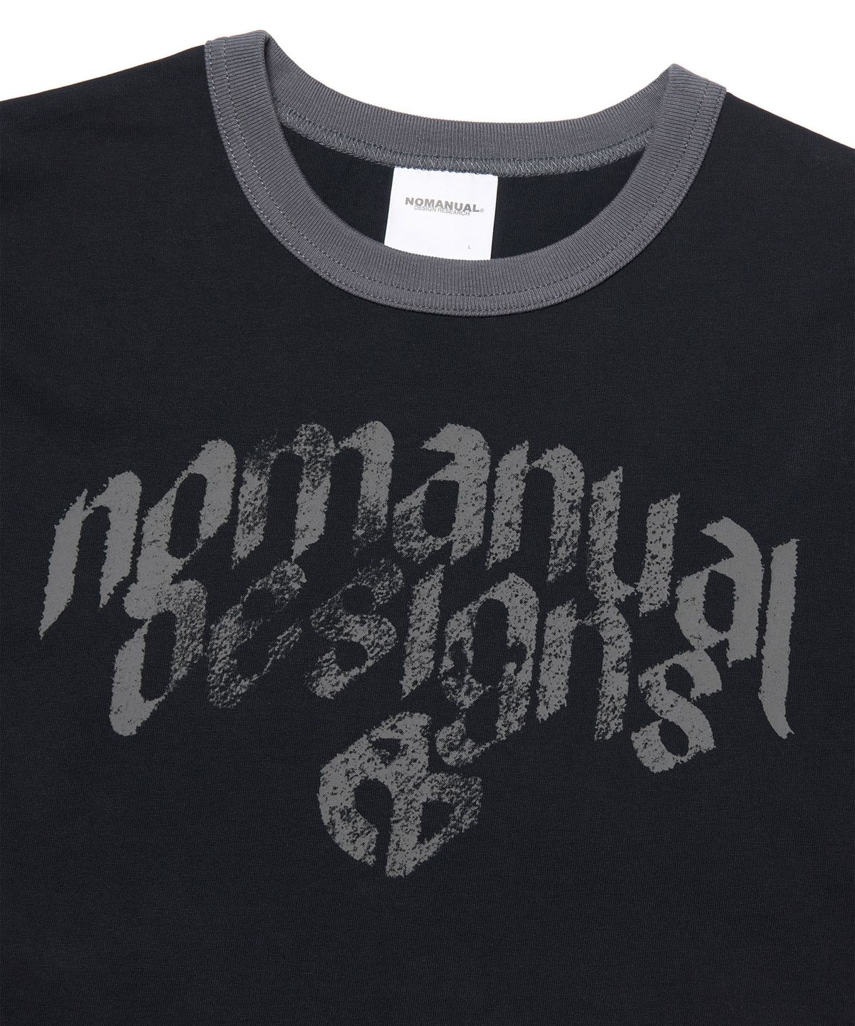 노매뉴얼(NOMANUAL) N.D RINGER T-SHIRT - BLACK