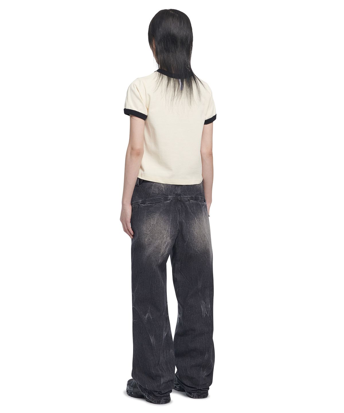 노매뉴얼(NOMANUAL) N.D RINGER T-SHIRT - CREAM
