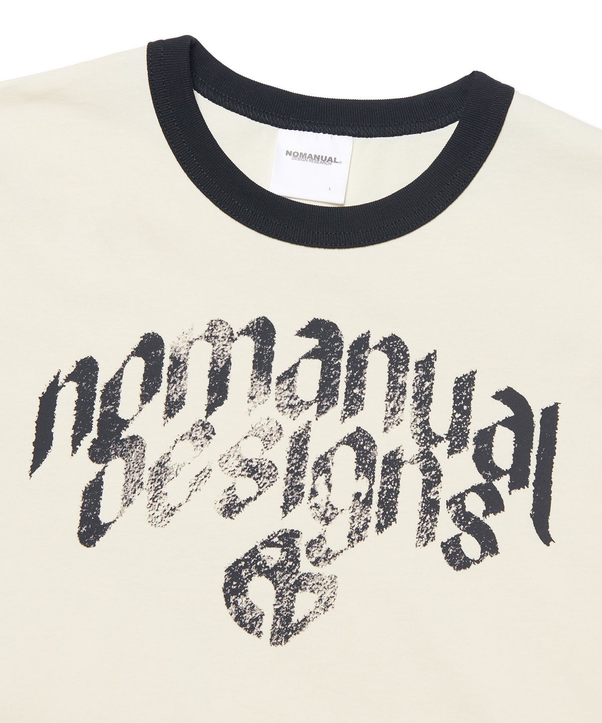 노매뉴얼(NOMANUAL) N.D RINGER T-SHIRT - CREAM