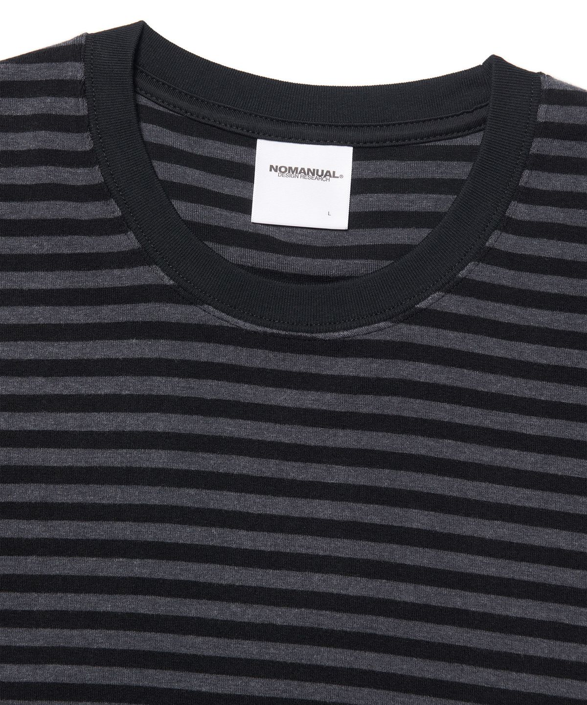 노매뉴얼(NOMANUAL) NM BORDER T-SHIRT - BLACK