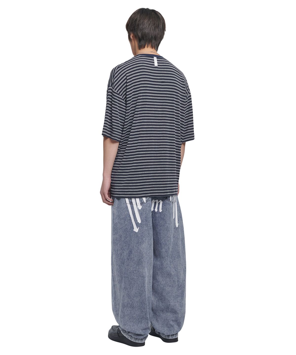 노매뉴얼(NOMANUAL) NM BORDER T-SHIRT - DARK NAVY
