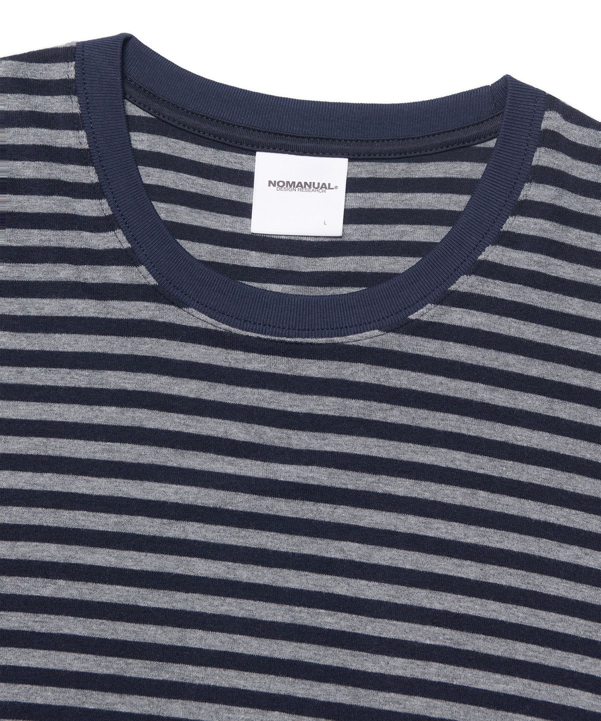노매뉴얼(NOMANUAL) NM BORDER T-SHIRT - DARK NAVY