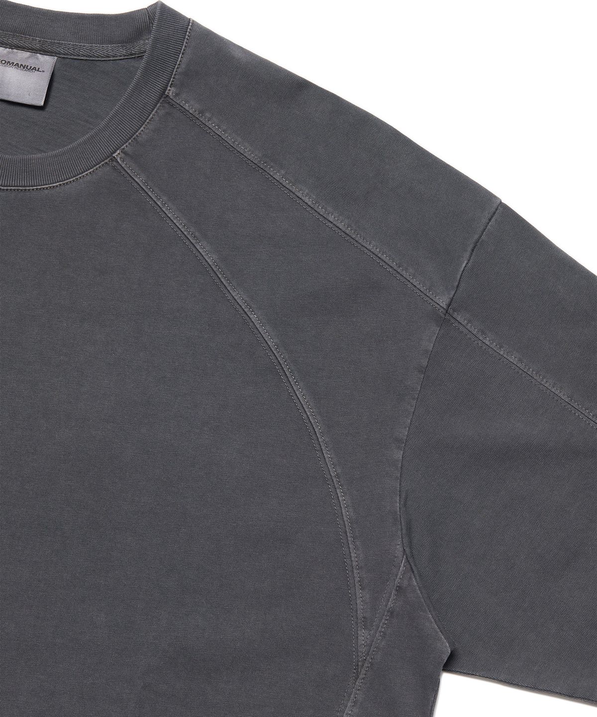 노매뉴얼(NOMANUAL) MOLTING T-SHIRT - CHARCOAL