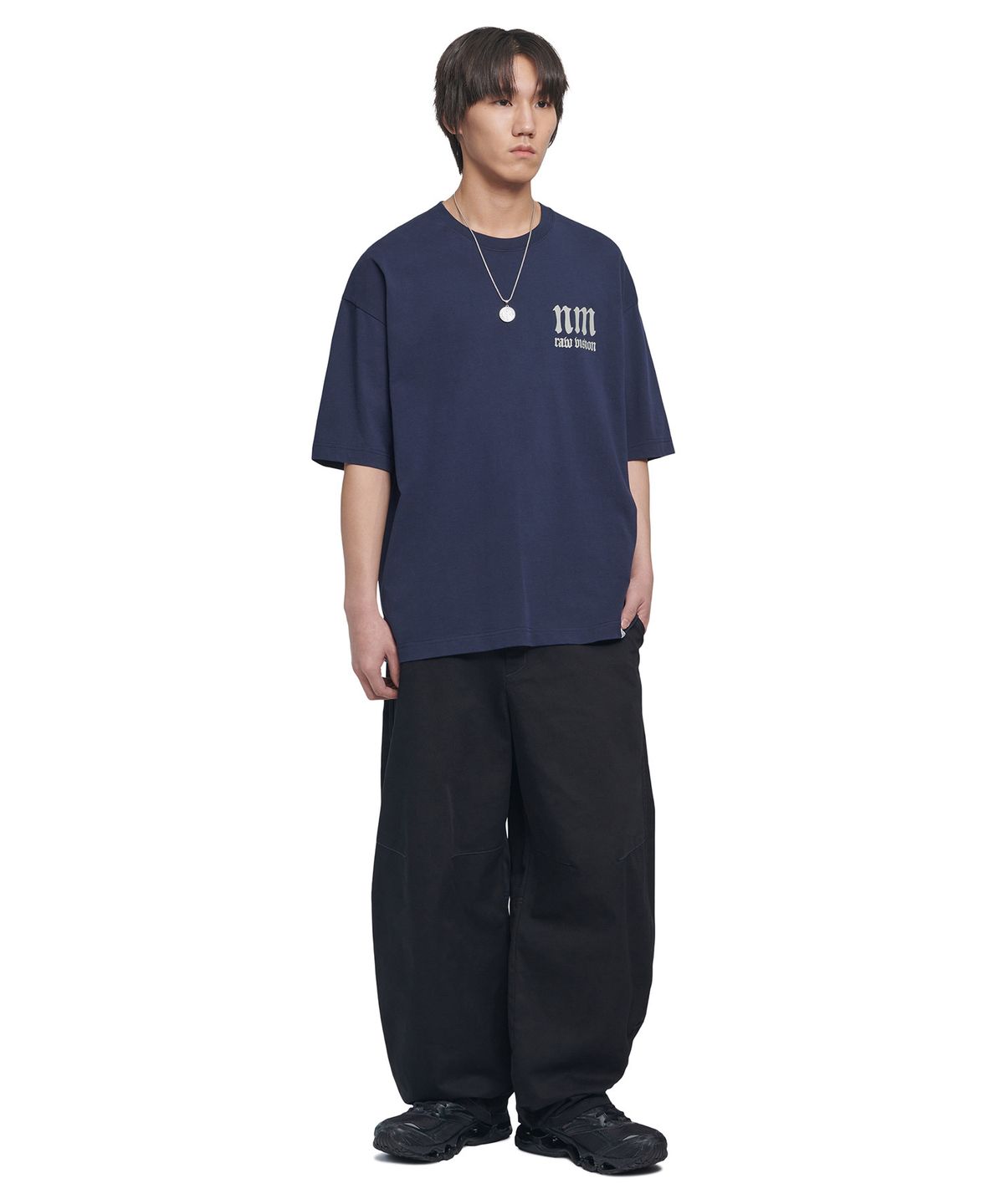 노매뉴얼(NOMANUAL) R.V ARCH LOGO T-SHIRT - DARK NAVY