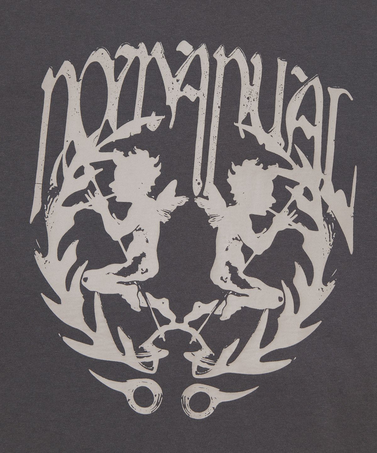 노매뉴얼(NOMANUAL) NM ANGEL T-SHIRT - CHARCOAL