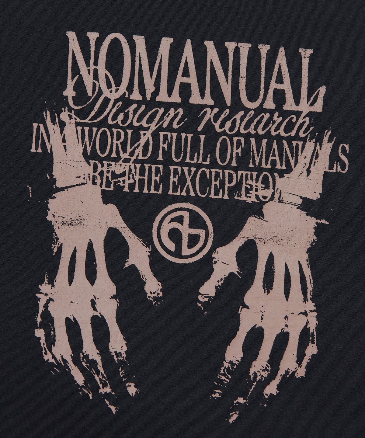 노매뉴얼(NOMANUAL) SKELETON HANDS T-SHIRT - BLACK