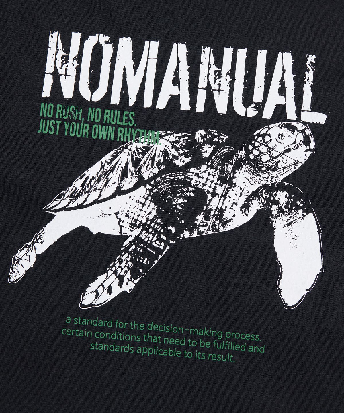 노매뉴얼(NOMANUAL) TURTLE T-SHIRT - BLACK