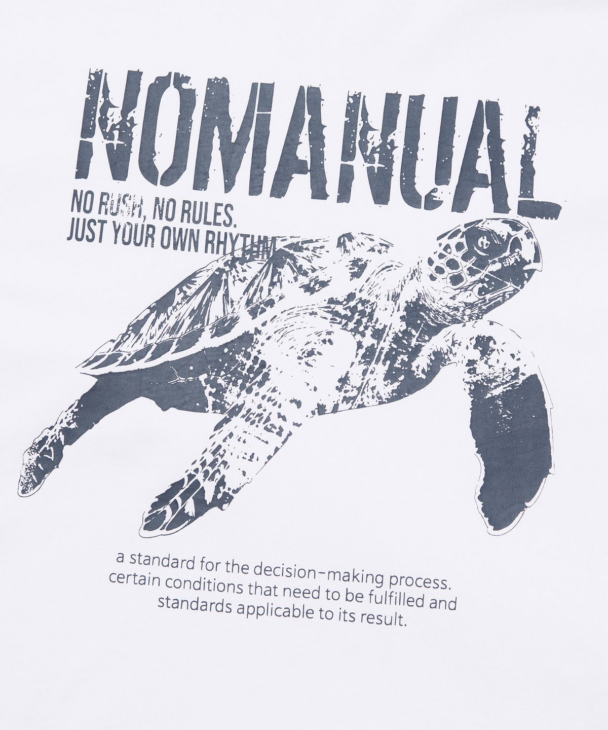 노매뉴얼(NOMANUAL) TURTLE T-SHIRT - WHITE