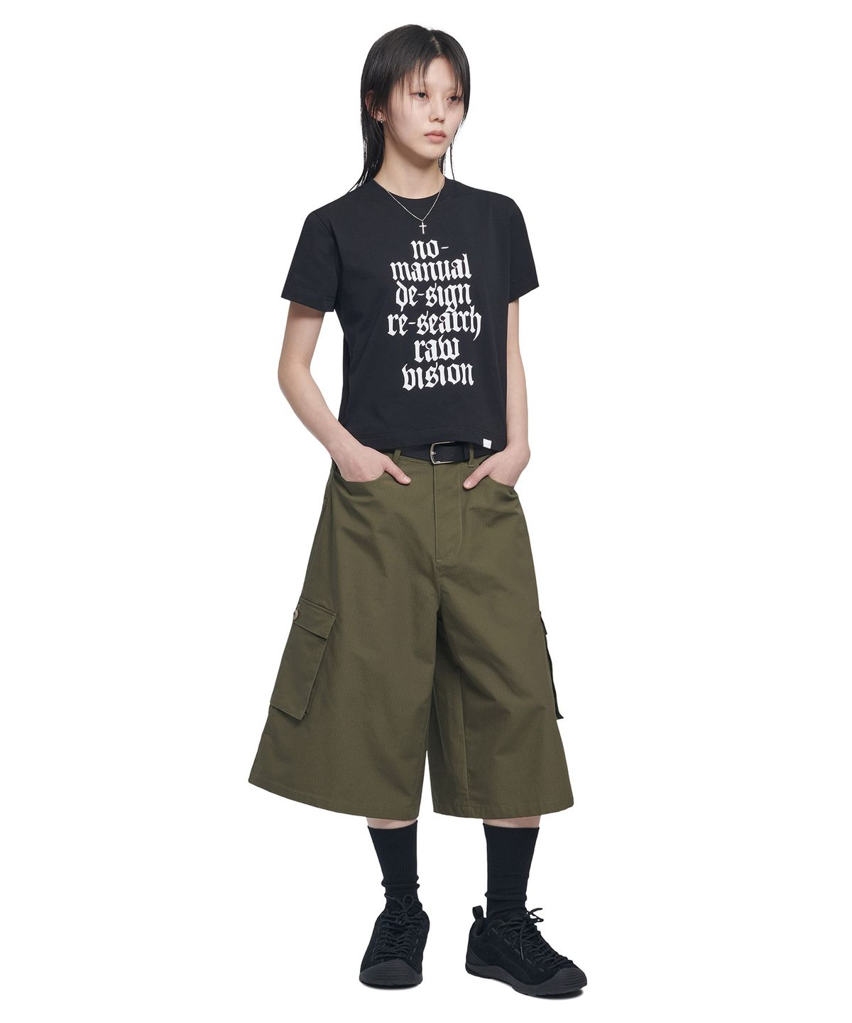 노매뉴얼(NOMANUAL) RAW VISION T-SHIRT - BLACK