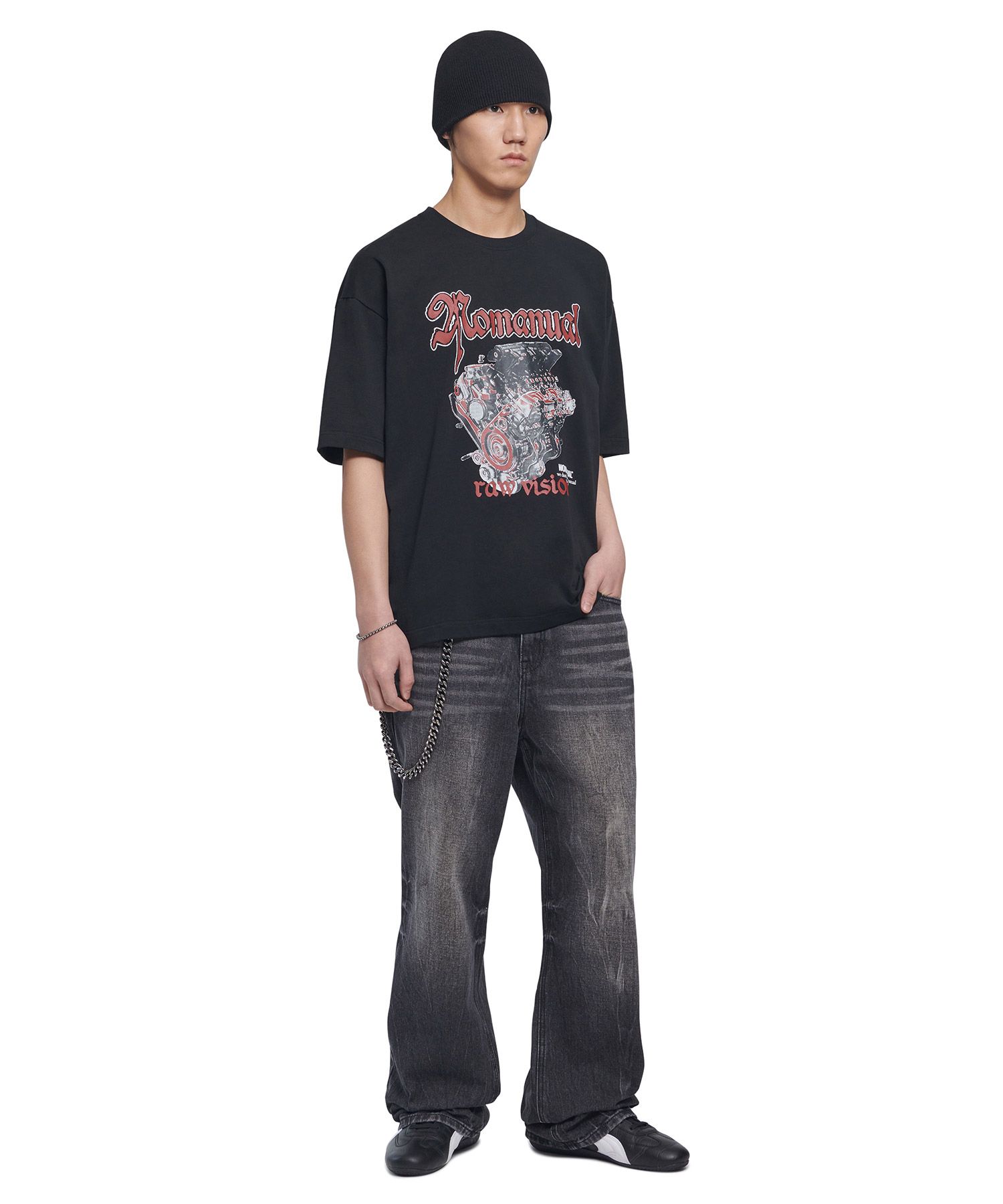 Tシャツ・カットソー NOMANUAL NM Engine T-Shirt Black MUSINSA | NOMANUAL NM ENGINE T-SHIRT - BLACK