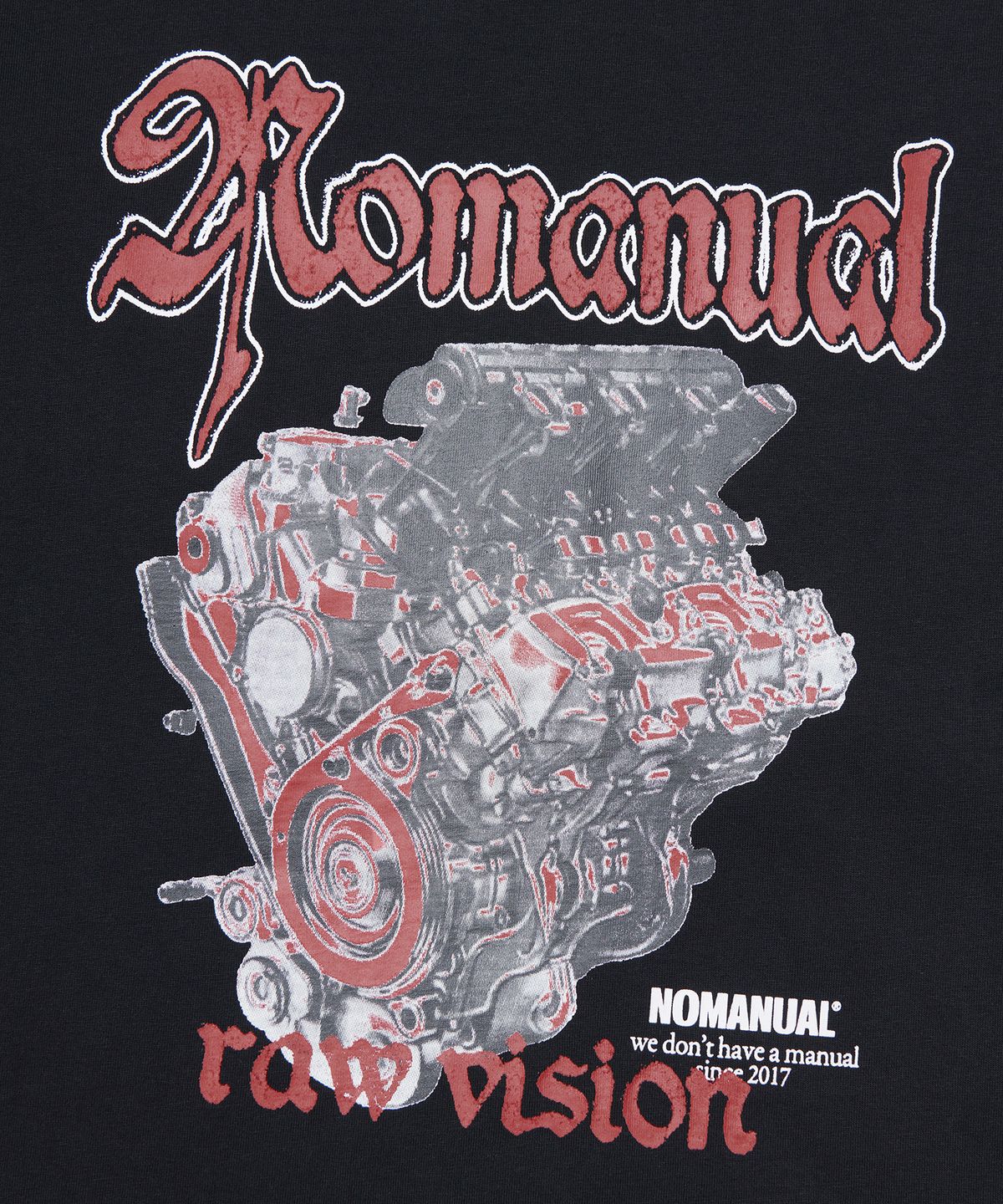 노매뉴얼(NOMANUAL) NM ENGINE T-SHIRT - BLACK