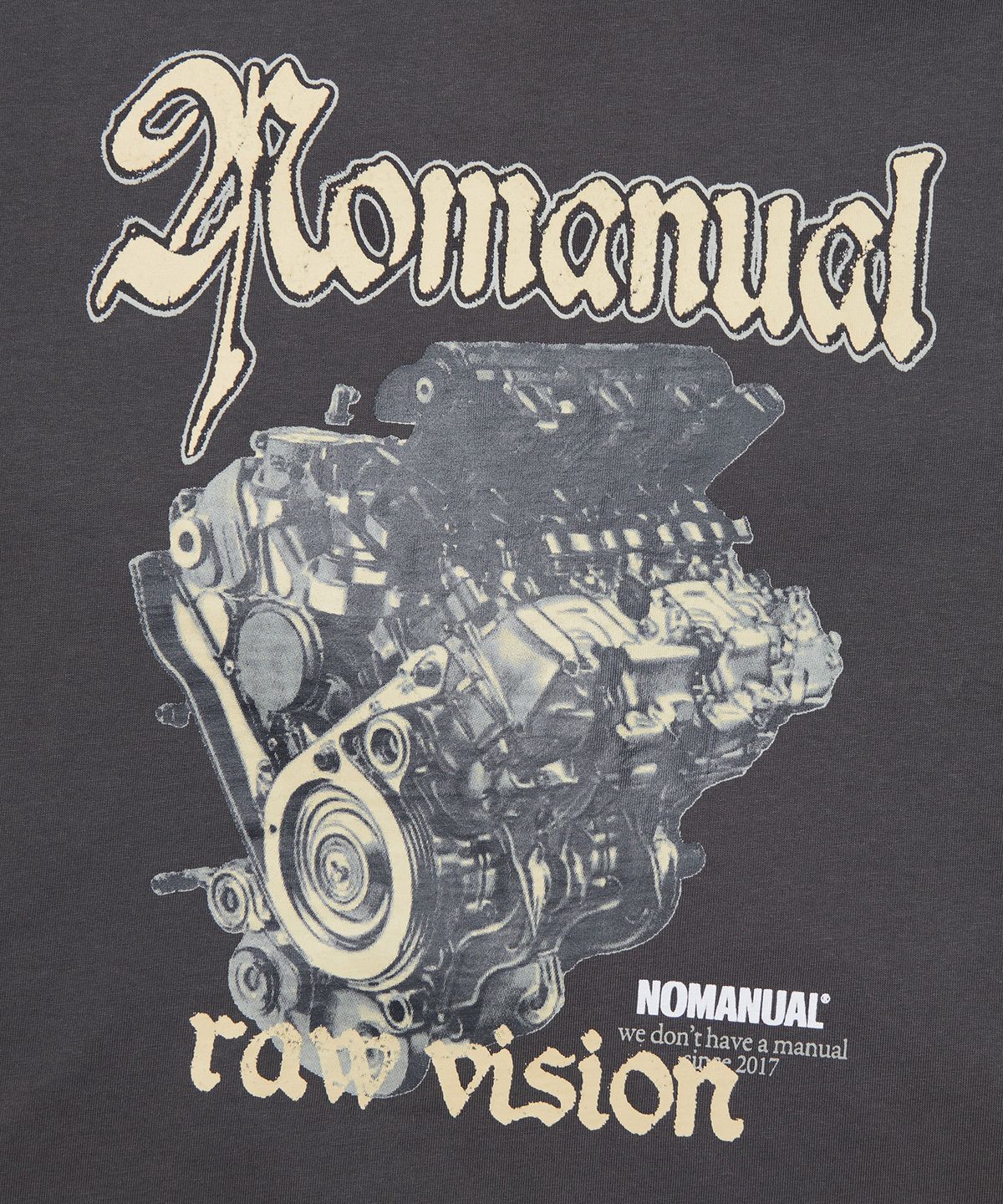 노매뉴얼(NOMANUAL) NM ENGINE T-SHIRT - CHARCOAL