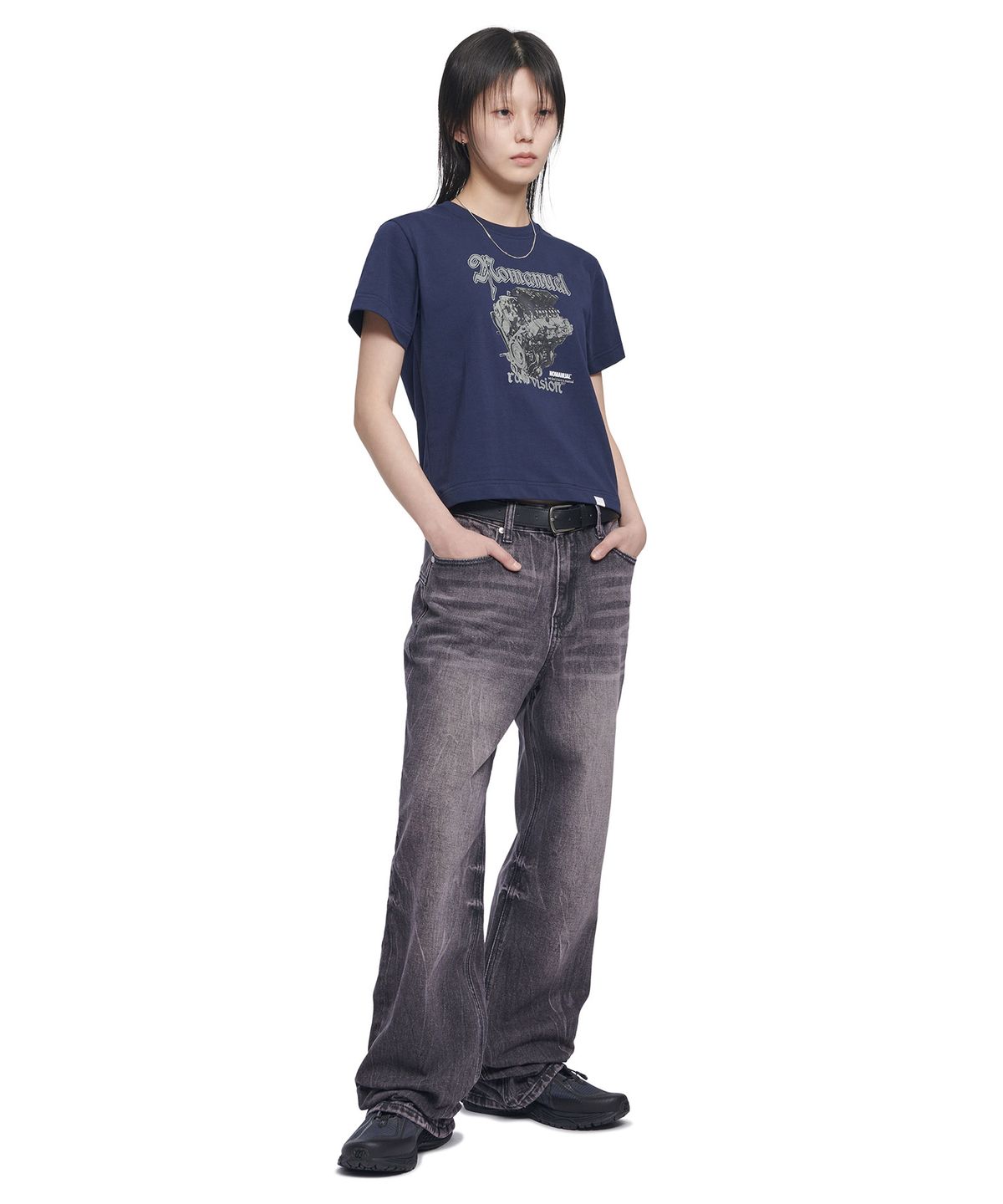 노매뉴얼(NOMANUAL) NM ENGINE T-SHIRT - DARK NAVY