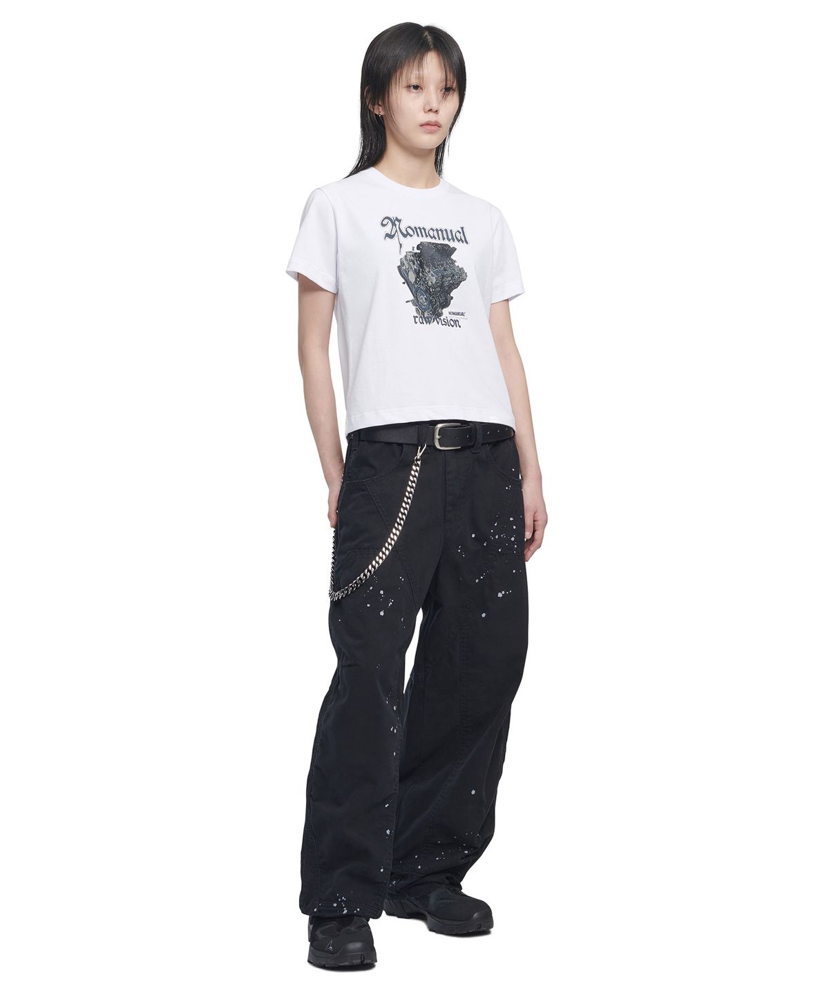 노매뉴얼(NOMANUAL) NM ENGINE T-SHIRT - WHITE