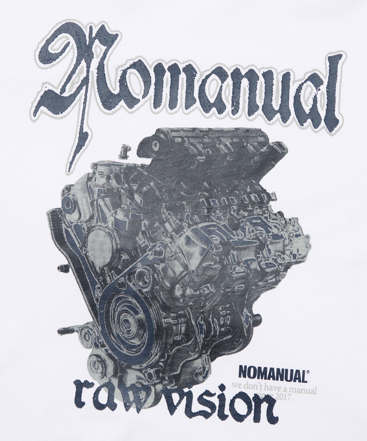 노매뉴얼(NOMANUAL) NM ENGINE T-SHIRT - WHITE