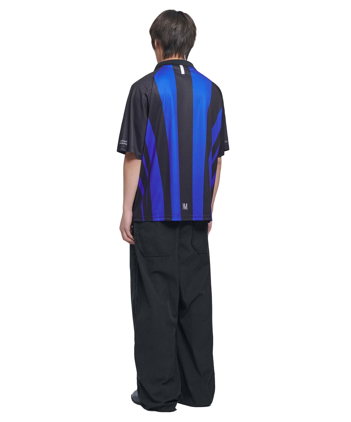 노매뉴얼(NOMANUAL) STRIPE FOOTBALL SHIRT - BLUE