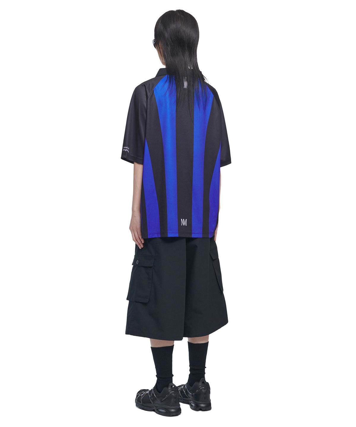 노매뉴얼(NOMANUAL) STRIPE FOOTBALL SHIRT - BLUE
