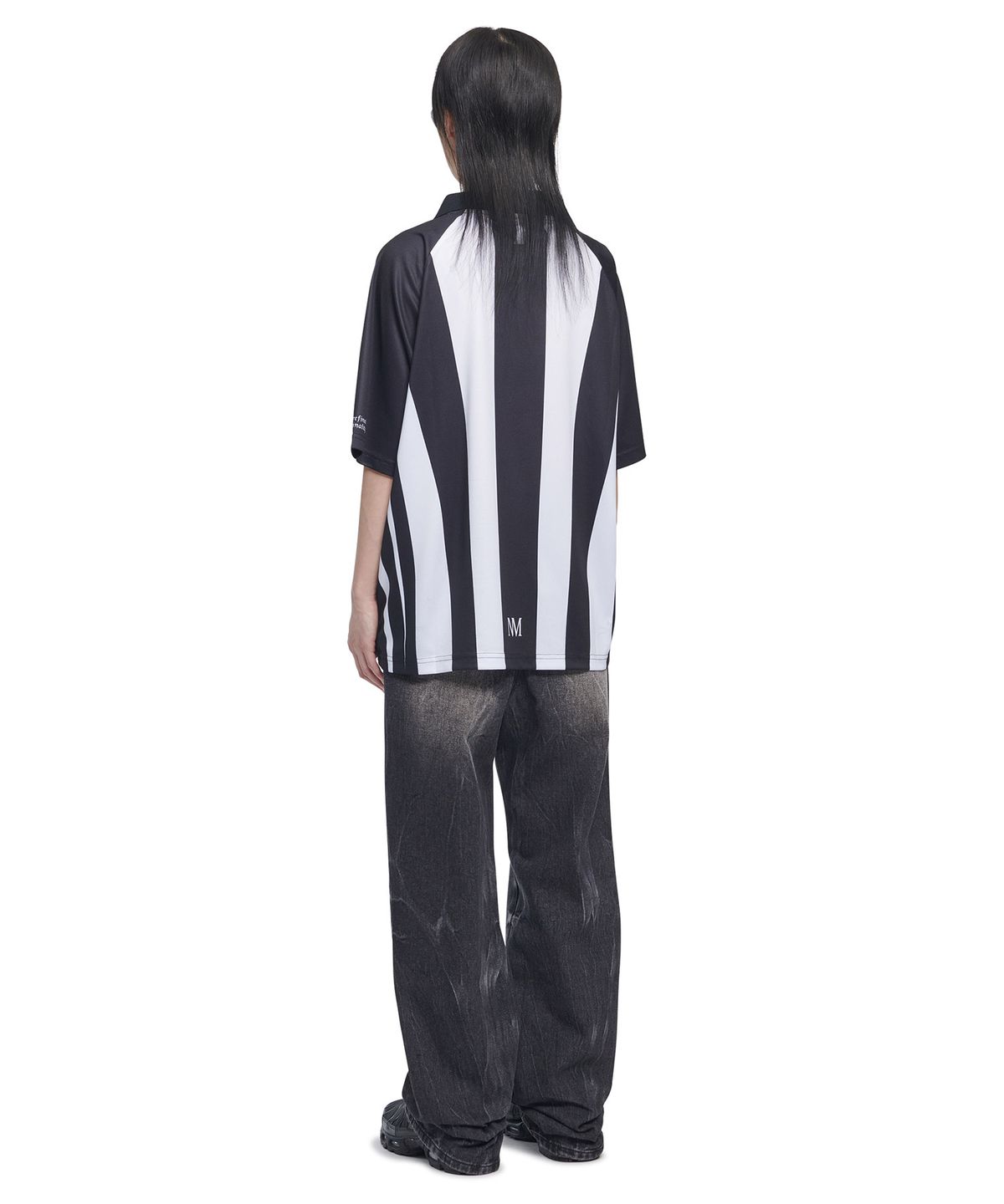 노매뉴얼(NOMANUAL) STRIPE FOOTBALL SHIRT - WHITE