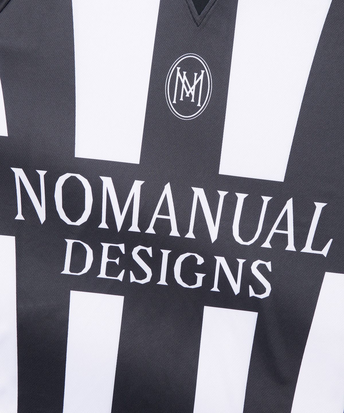 노매뉴얼(NOMANUAL) STRIPE FOOTBALL SHIRT - WHITE