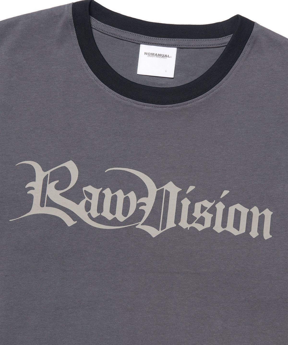 노매뉴얼(NOMANUAL) RAW VISION RINGER T-SHIRT - CHARCOAL