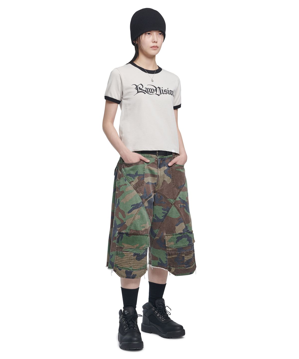 노매뉴얼(NOMANUAL) RAW VISION RINGER T-SHIRT - IVORY