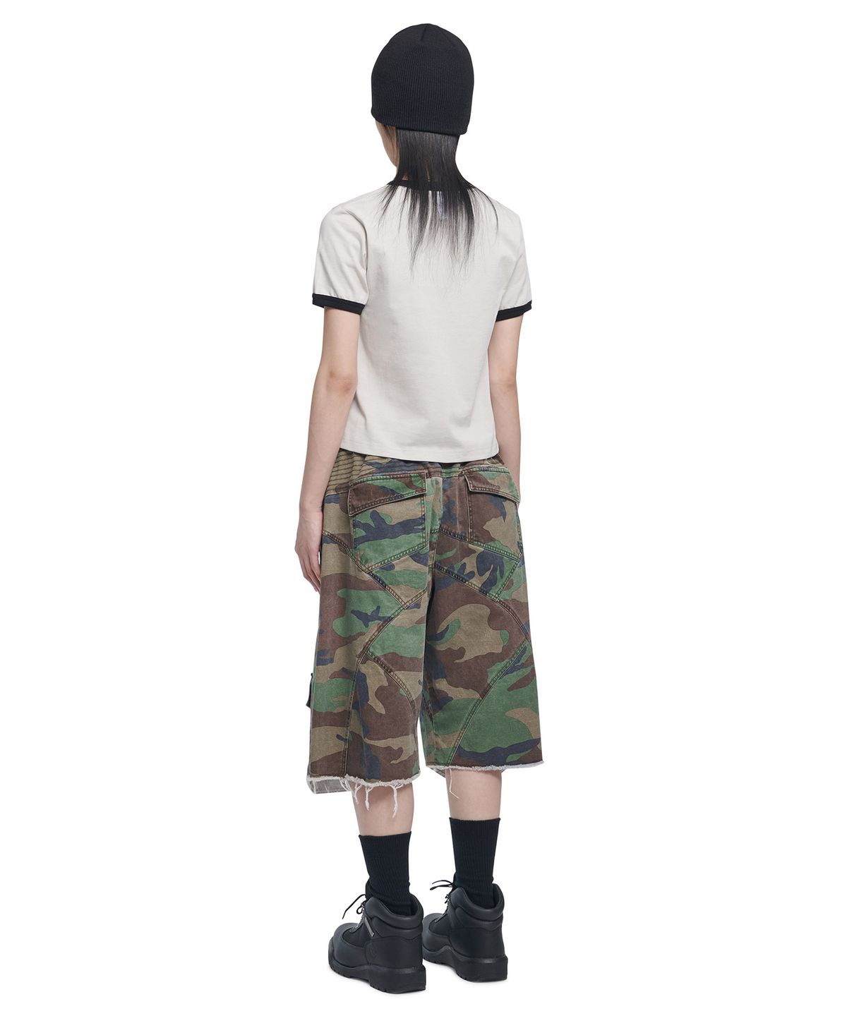노매뉴얼(NOMANUAL) RAW VISION RINGER T-SHIRT - IVORY