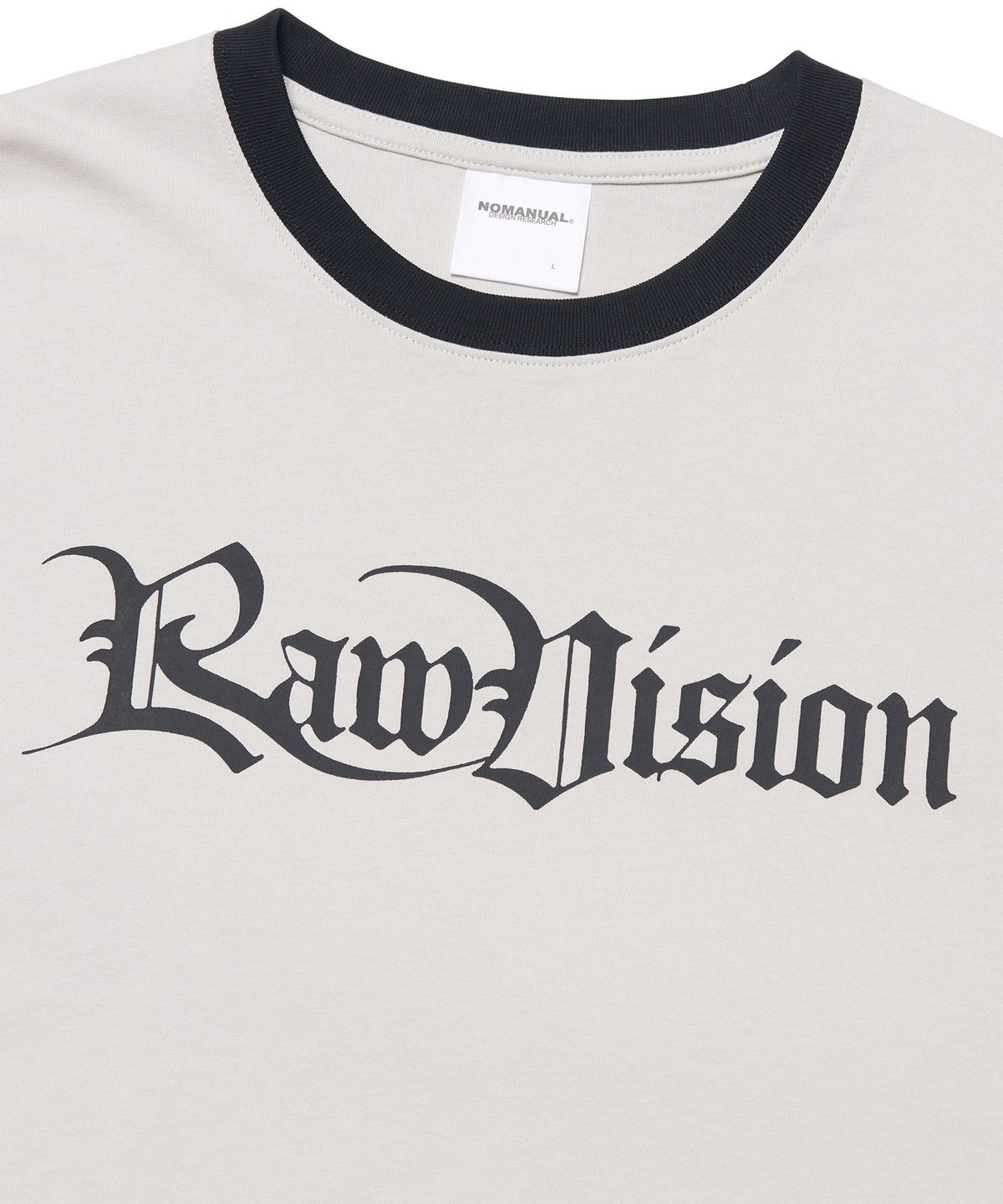노매뉴얼(NOMANUAL) RAW VISION RINGER T-SHIRT - IVORY