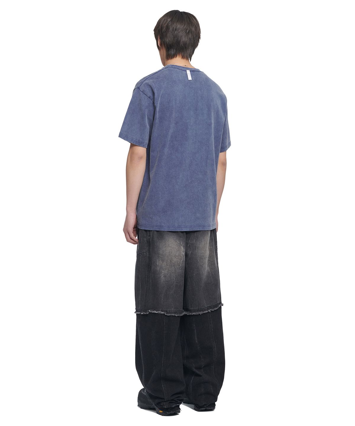 노매뉴얼(NOMANUAL) DETACHED POCKET T-SHIRT - WASHED BLUE
