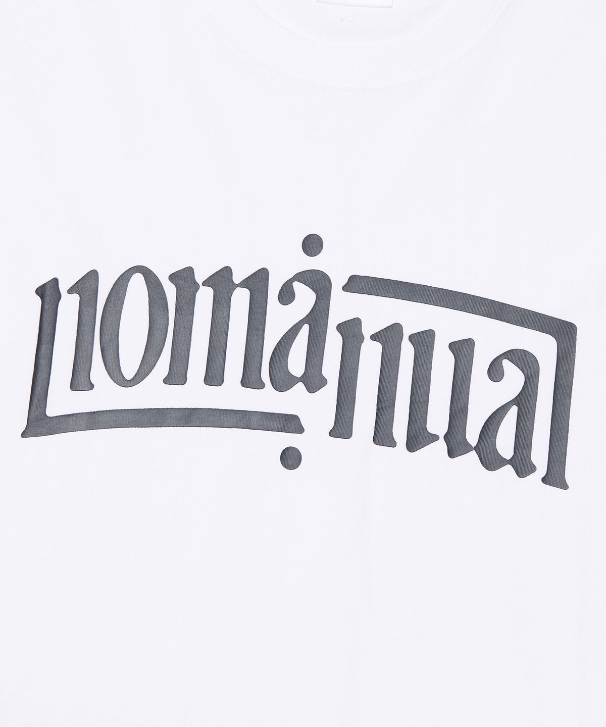 노매뉴얼(NOMANUAL) ARCHED TEXT T-SHIRT - WHITE