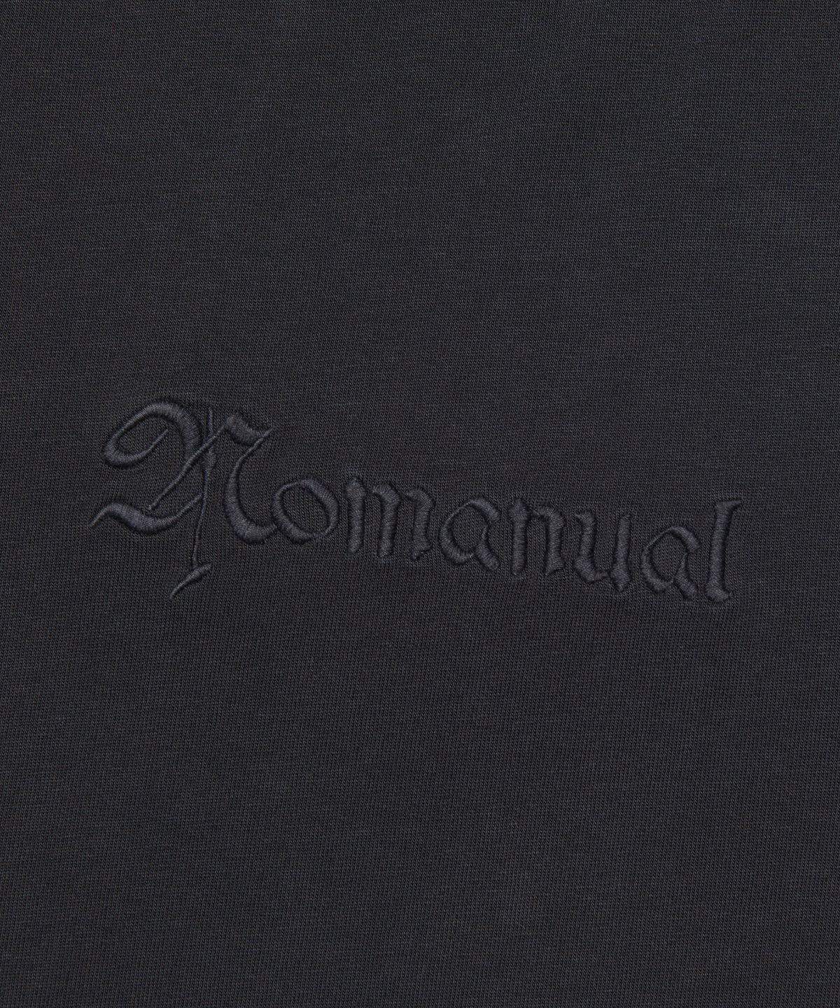 노매뉴얼(NOMANUAL) EMBROIDERED LOGO T-SHIRT - WASHED BLACK