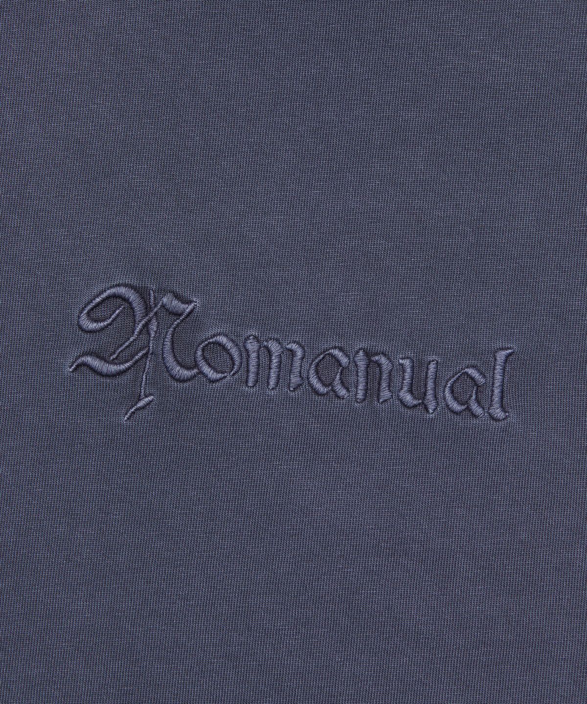 노매뉴얼(NOMANUAL) EMBROIDERED LOGO T-SHIRT - WASHED NAVY