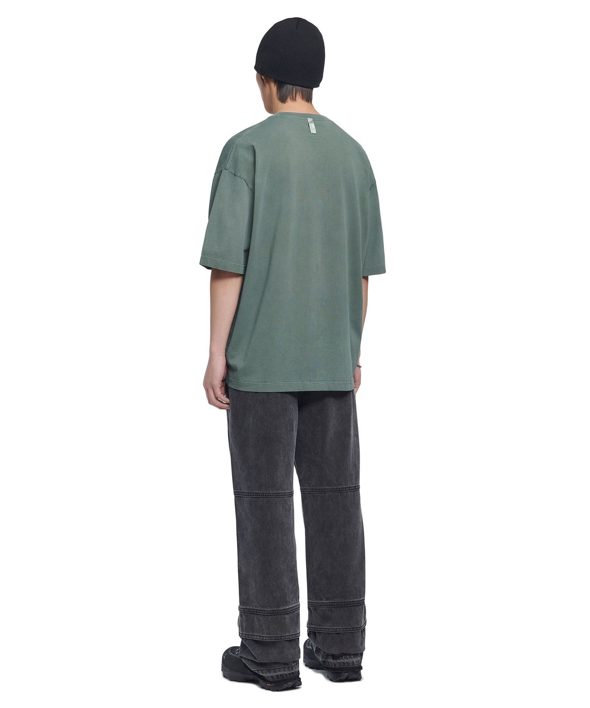 노매뉴얼(NOMANUAL) EMBROIDERED LOGO T-SHIRT - HUNTER GREEN