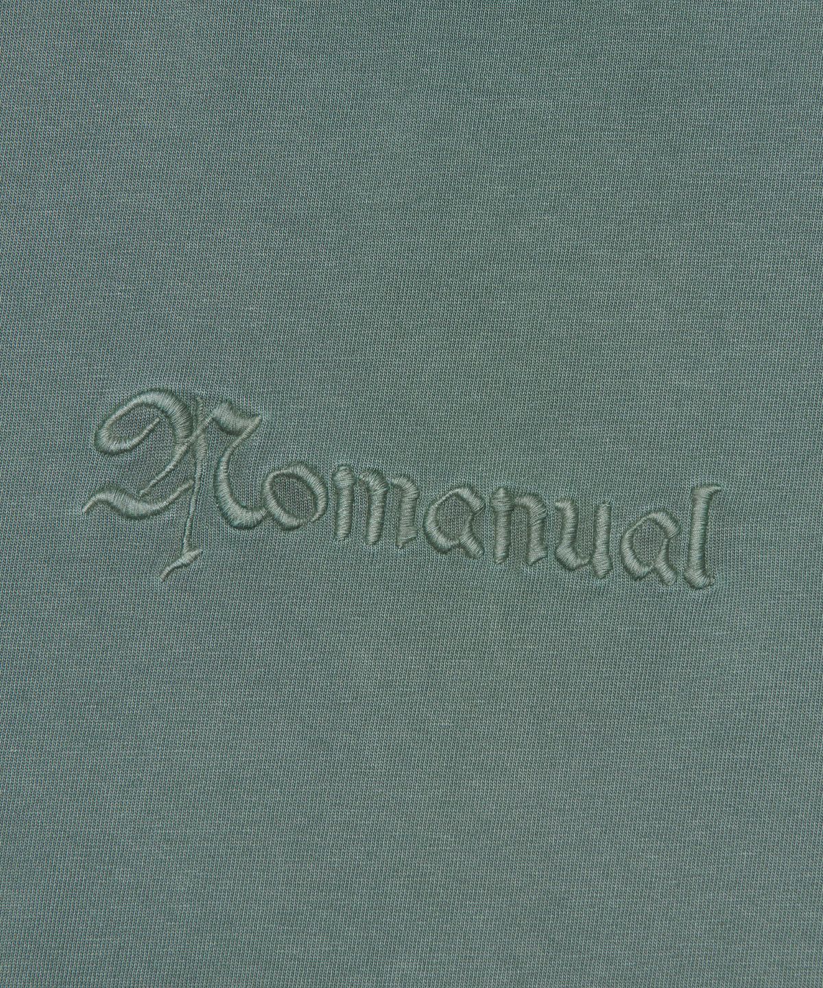 노매뉴얼(NOMANUAL) EMBROIDERED LOGO T-SHIRT - HUNTER GREEN