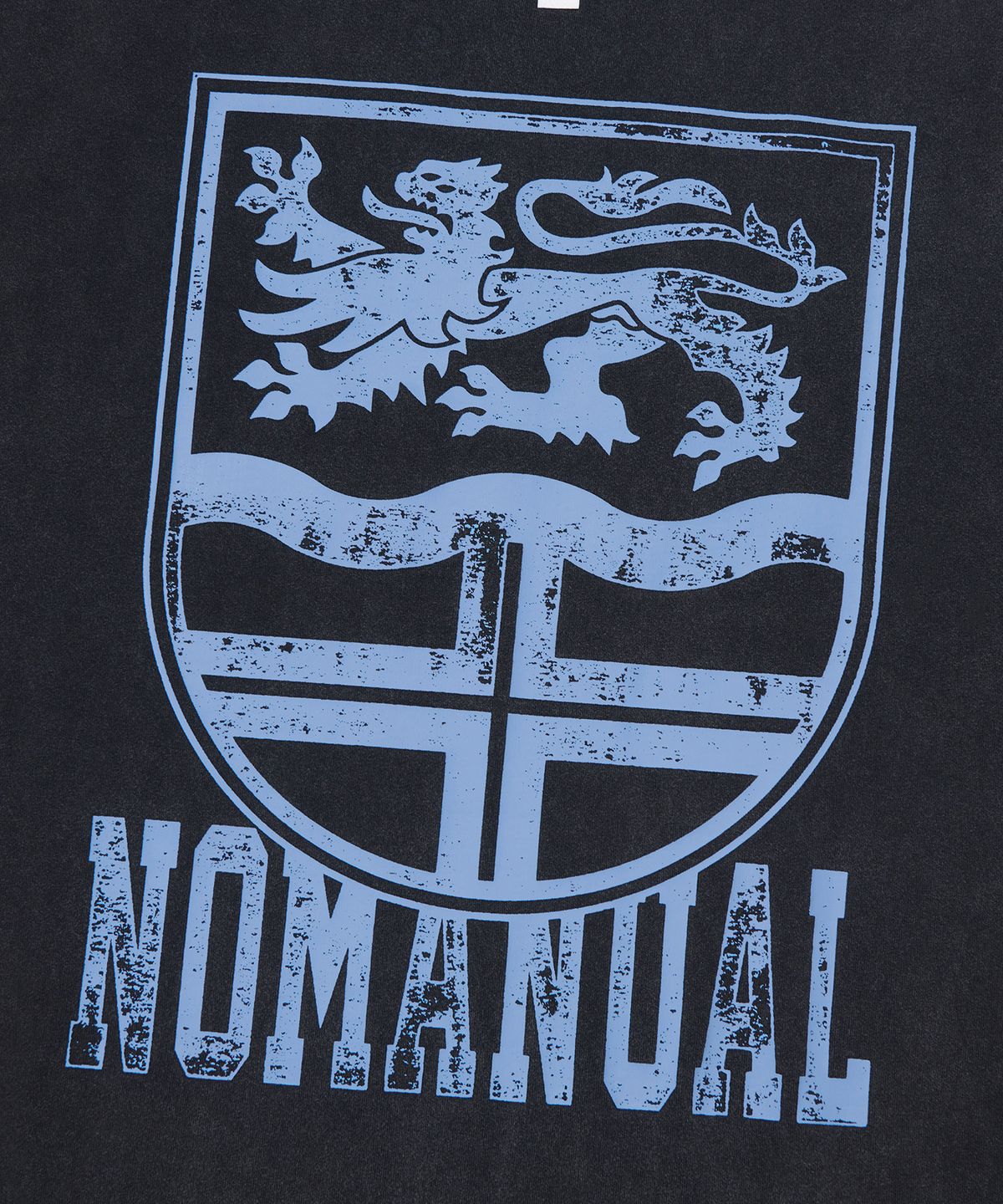 노매뉴얼(NOMANUAL) EMBLEM WASHED T-SHIRT - WASHED BLACK