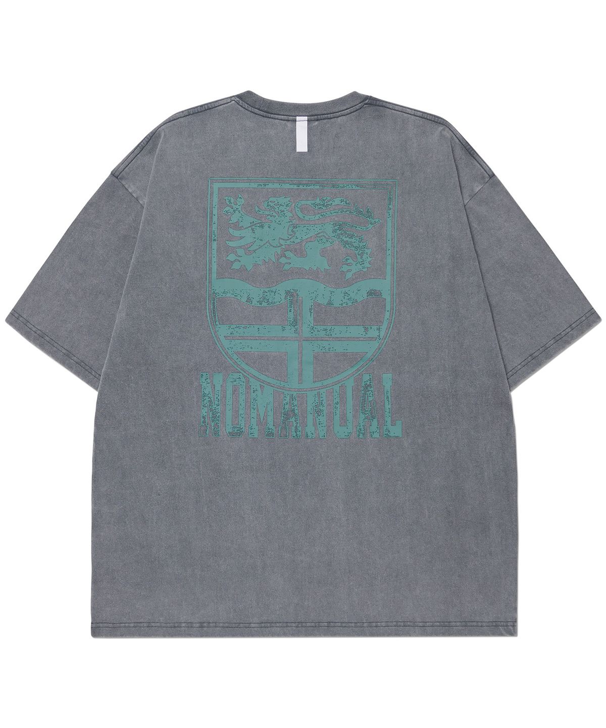 노매뉴얼(NOMANUAL) EMBLEM WASHED T-SHIRT - WASHED GRAY
