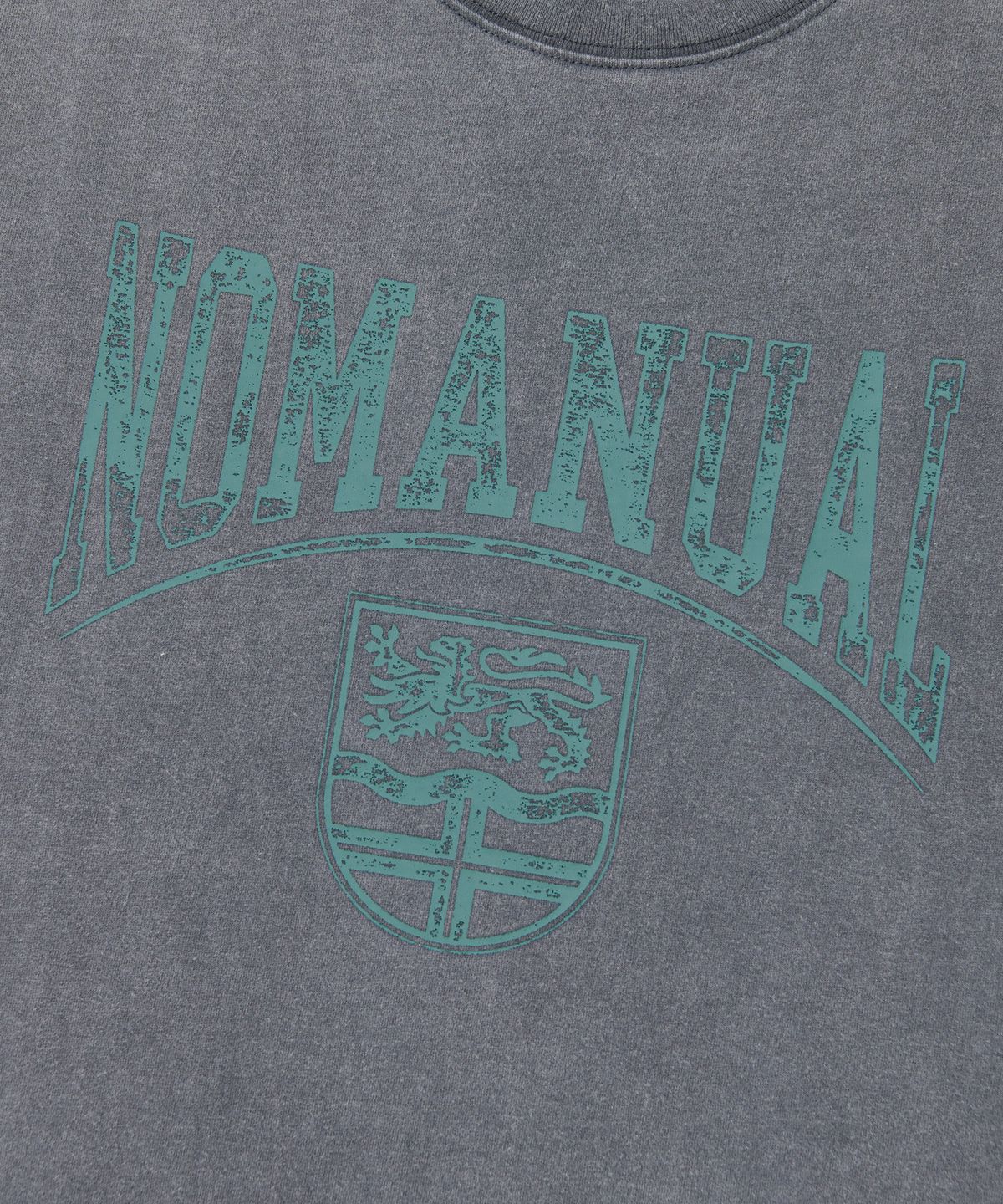 노매뉴얼(NOMANUAL) EMBLEM WASHED T-SHIRT - WASHED GRAY