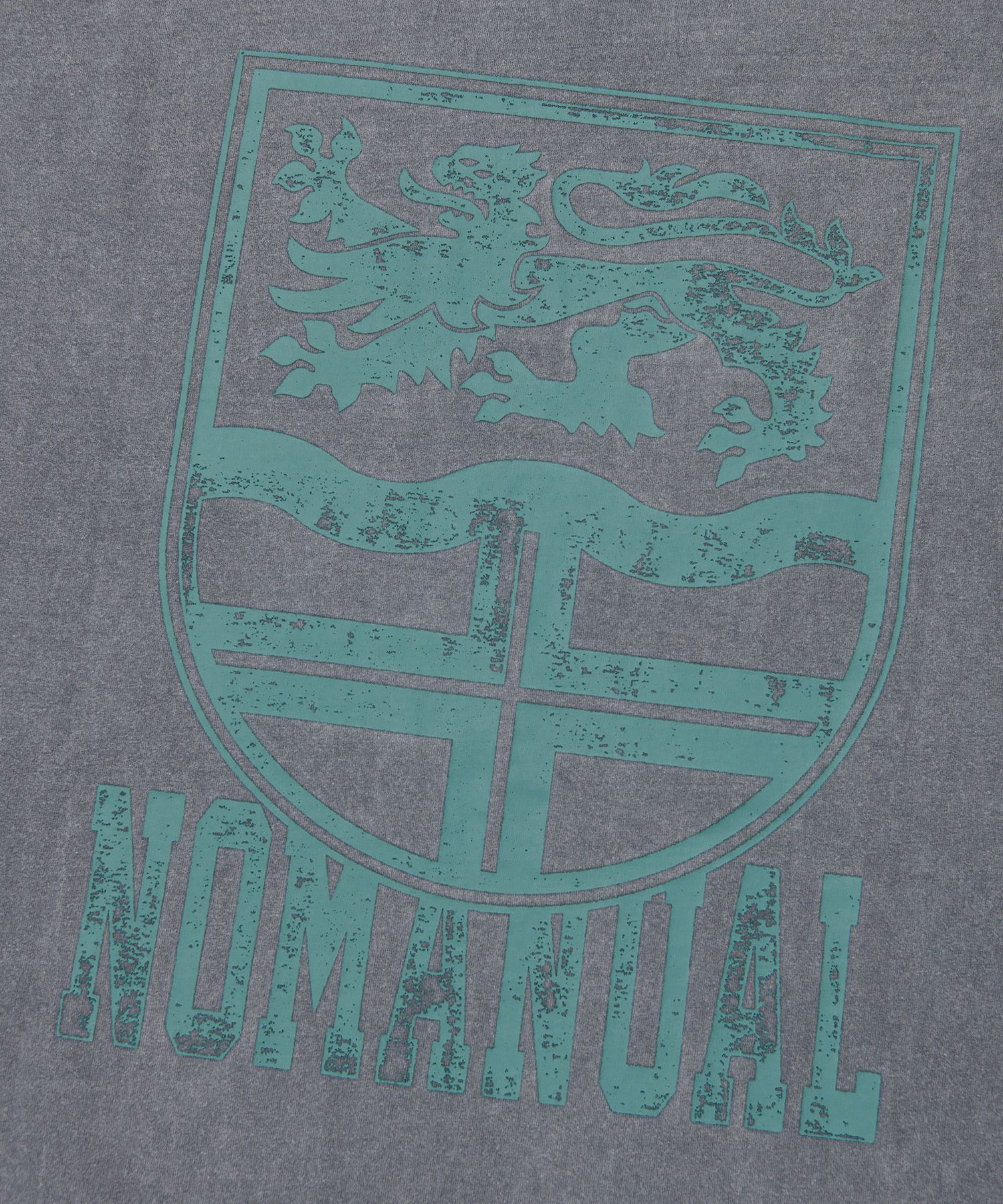 MUSINSA | NOMANUAL EMBLEM WASHED T-SHIRT - WASHED GRAY