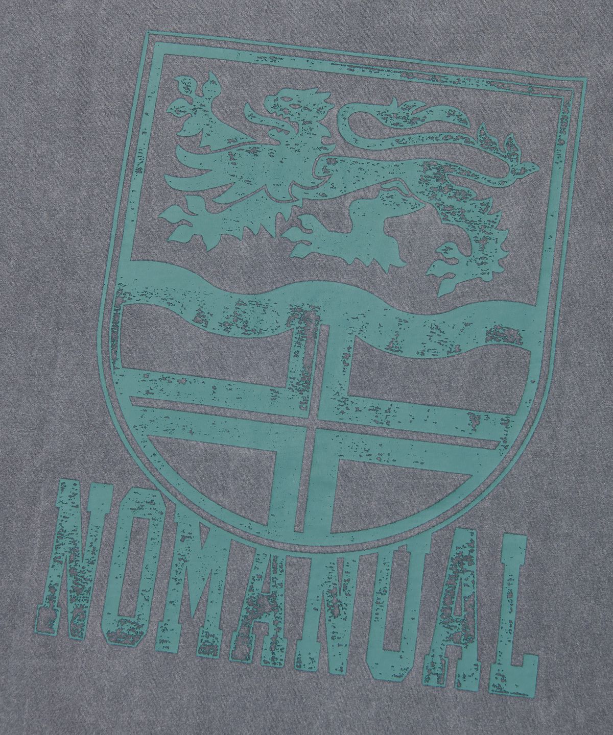 노매뉴얼(NOMANUAL) EMBLEM WASHED T-SHIRT - WASHED GRAY