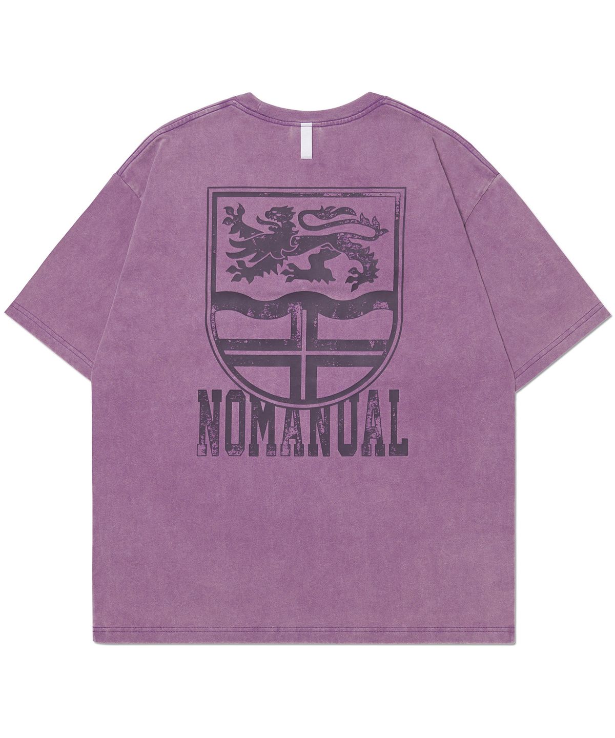 노매뉴얼(NOMANUAL) EMBLEM WASHED T-SHIRT - WASHED PURPLE