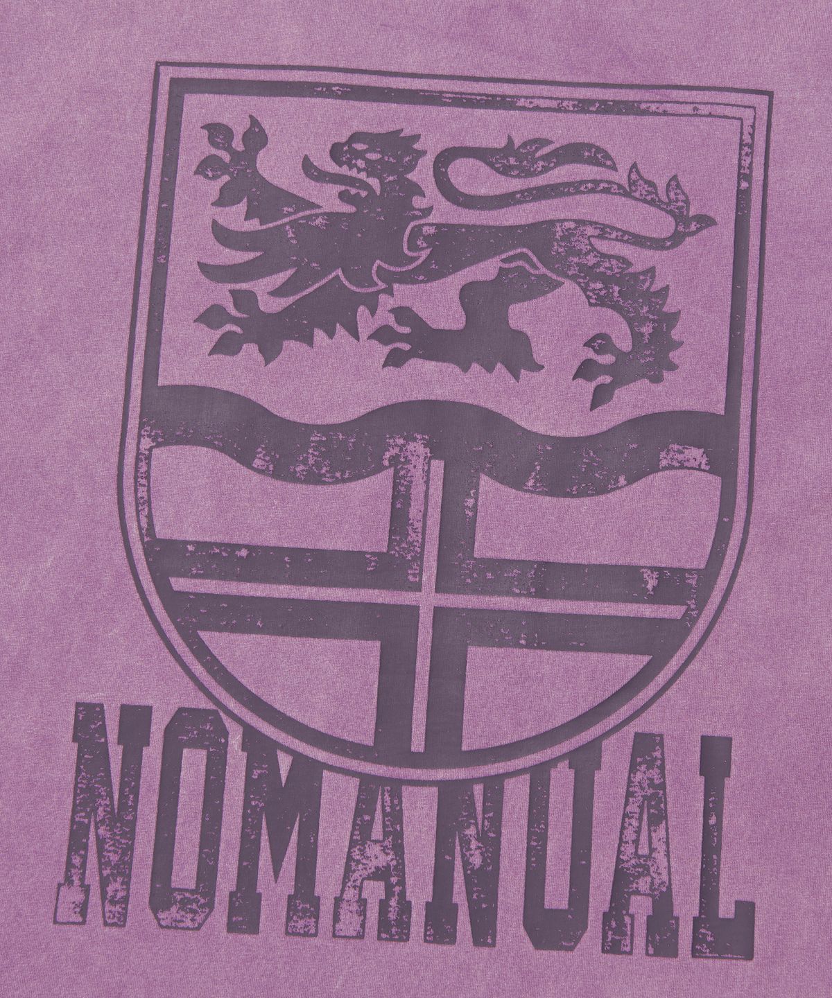 노매뉴얼(NOMANUAL) EMBLEM WASHED T-SHIRT - WASHED PURPLE