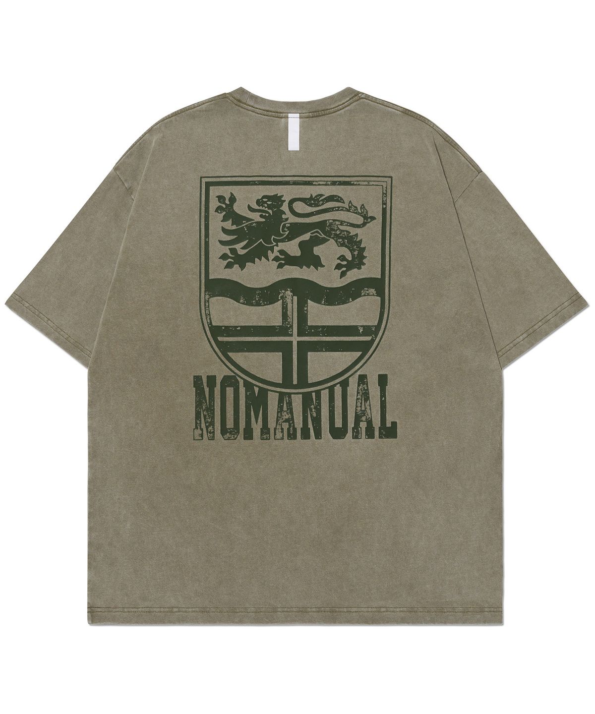 노매뉴얼(NOMANUAL) EMBLEM WASHED T-SHIRT - WASHED KHAKI