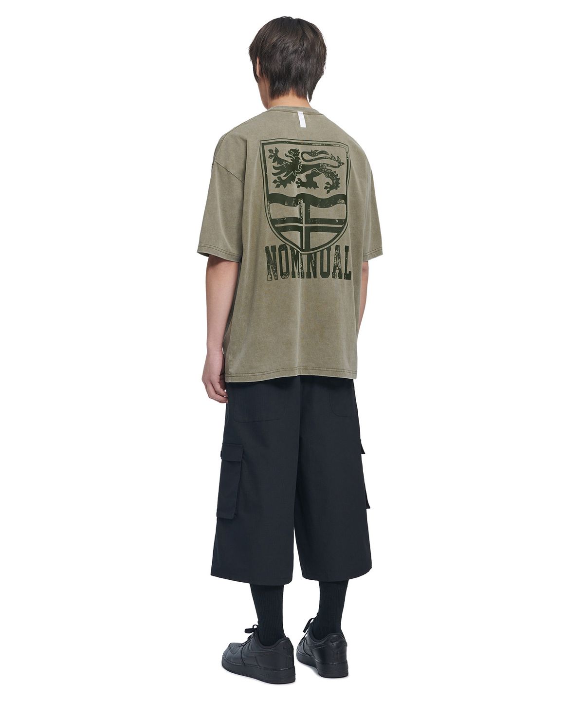 노매뉴얼(NOMANUAL) EMBLEM WASHED T-SHIRT - WASHED KHAKI
