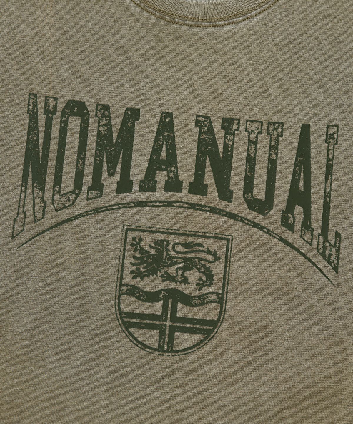 노매뉴얼(NOMANUAL) EMBLEM WASHED T-SHIRT - WASHED KHAKI