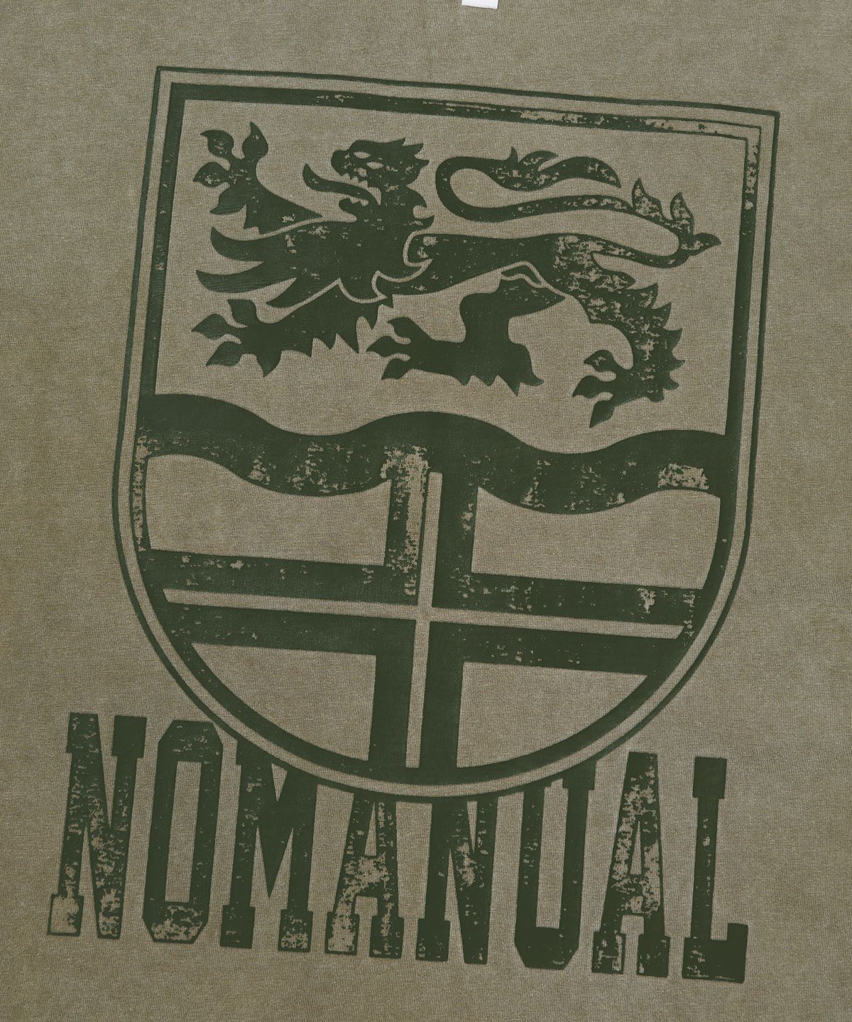 노매뉴얼(NOMANUAL) EMBLEM WASHED T-SHIRT - WASHED KHAKI