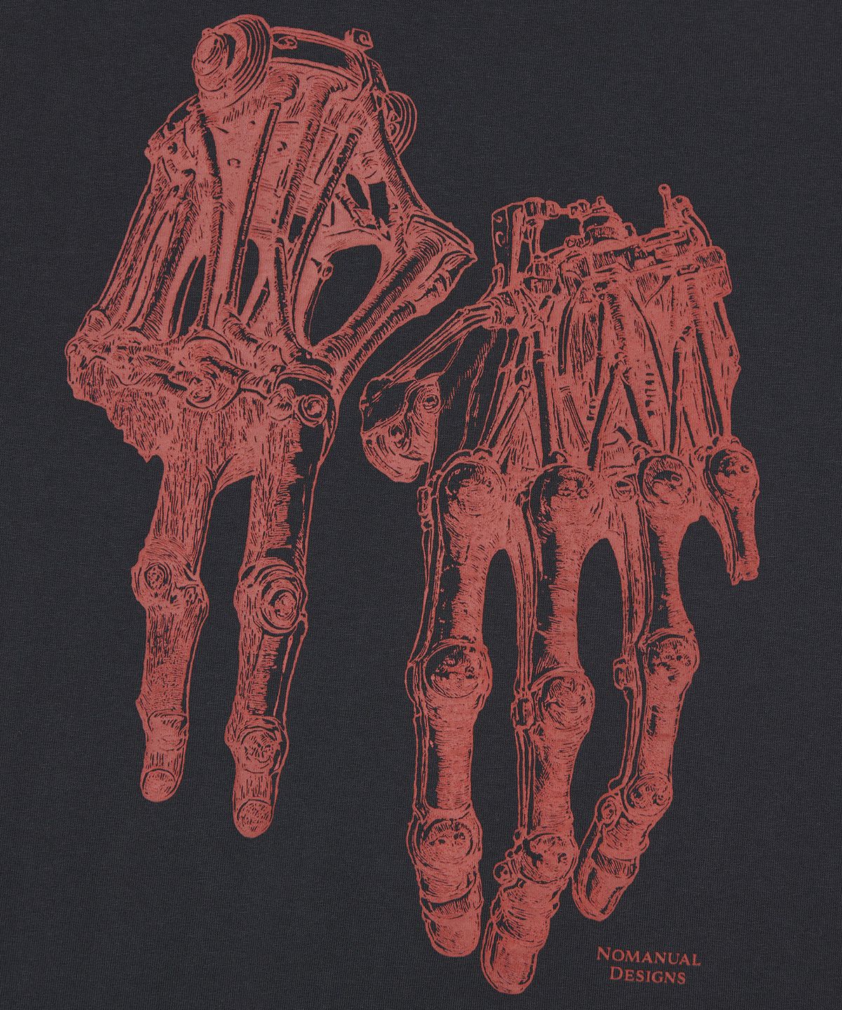 노매뉴얼(NOMANUAL) ROBOTIC HAND NM T-SHIRT - WASHED BLACK