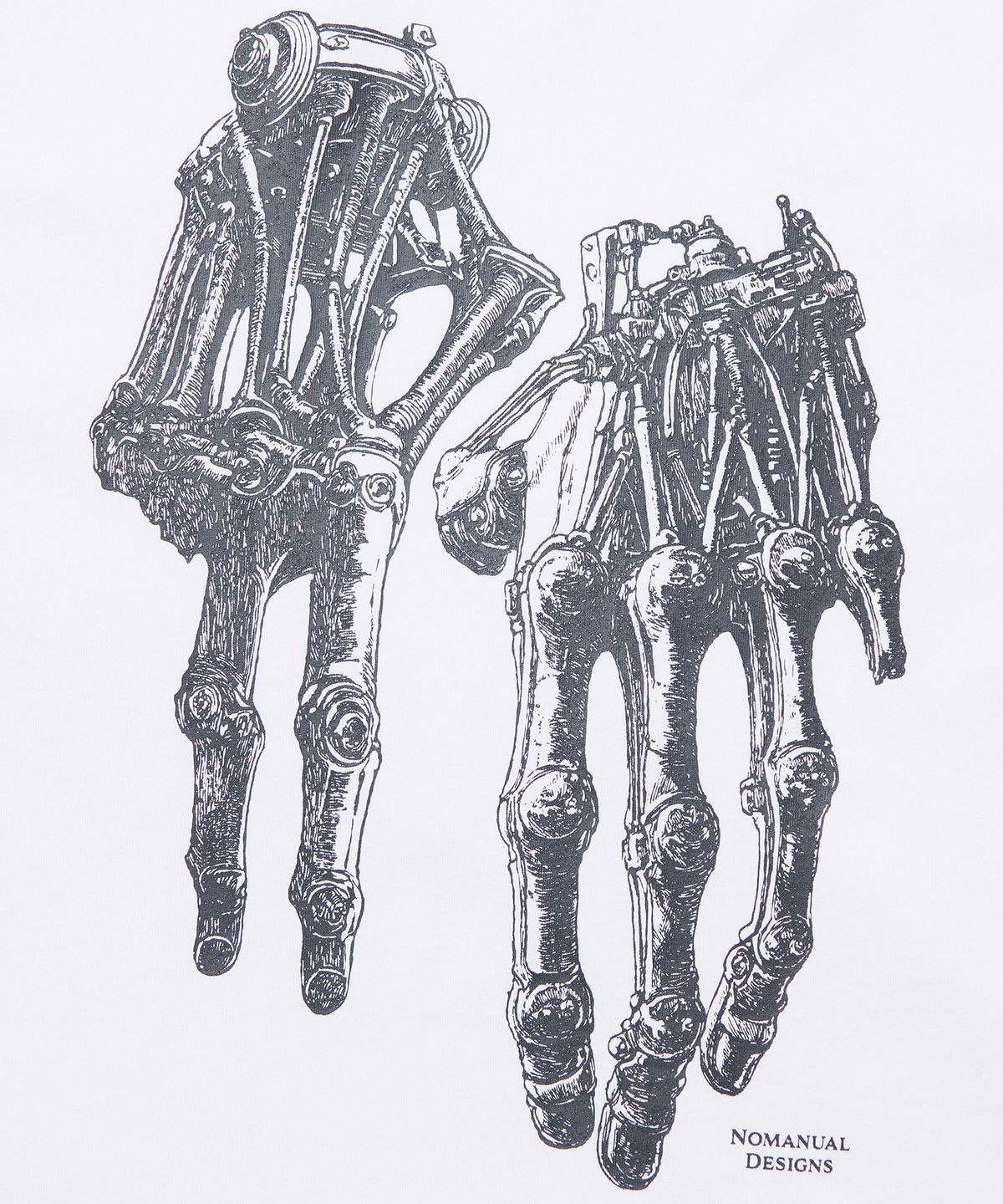 노매뉴얼(NOMANUAL) ROBOTIC HAND NM T-SHIRT - WHITE