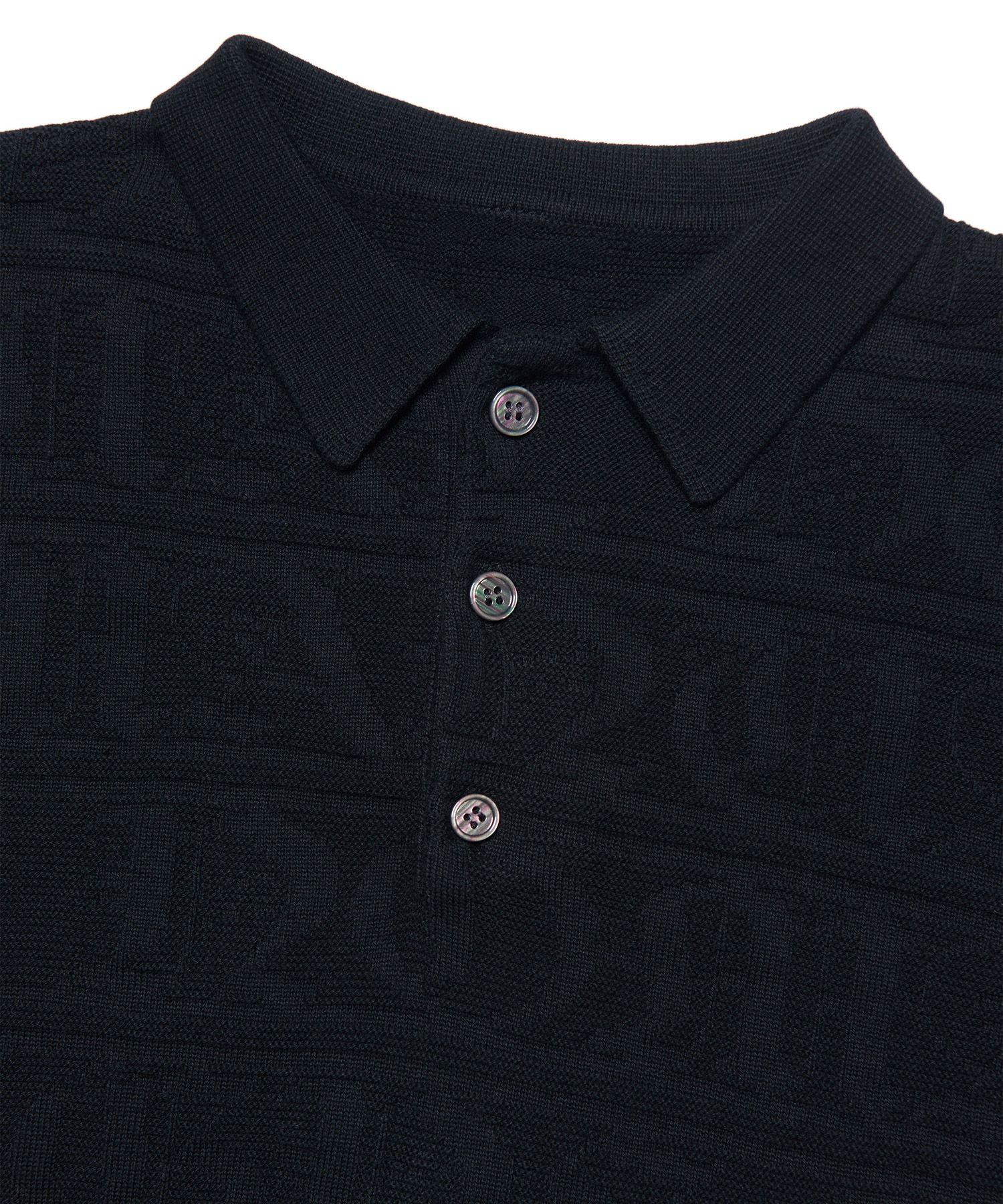 MUSINSA | NOMANUAL JACQUARD POLO SHIRT - BLACK